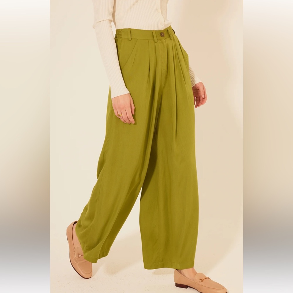 BILA 77 Tori Pant in Winter Moss   Wide-Leg trousers lagenlook, effortless